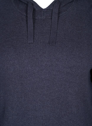Mottled knitted sweater with hood, Night Sky Mel., Packshot image number 2