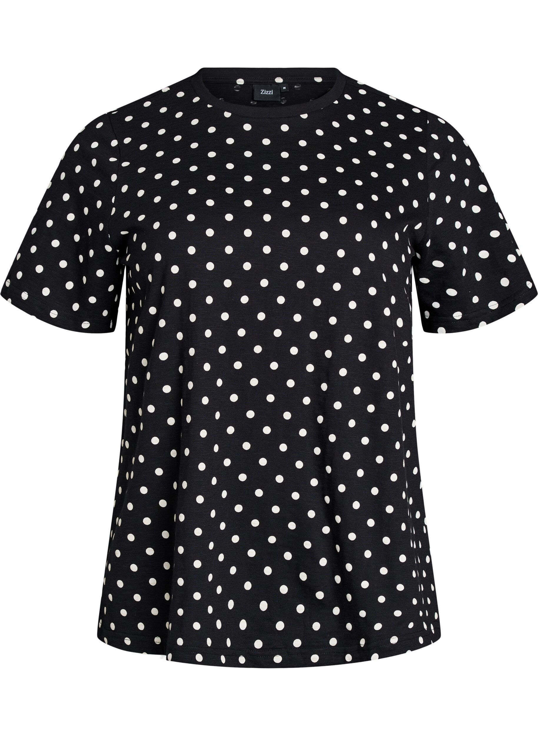 Polka dot cotton T-shirt