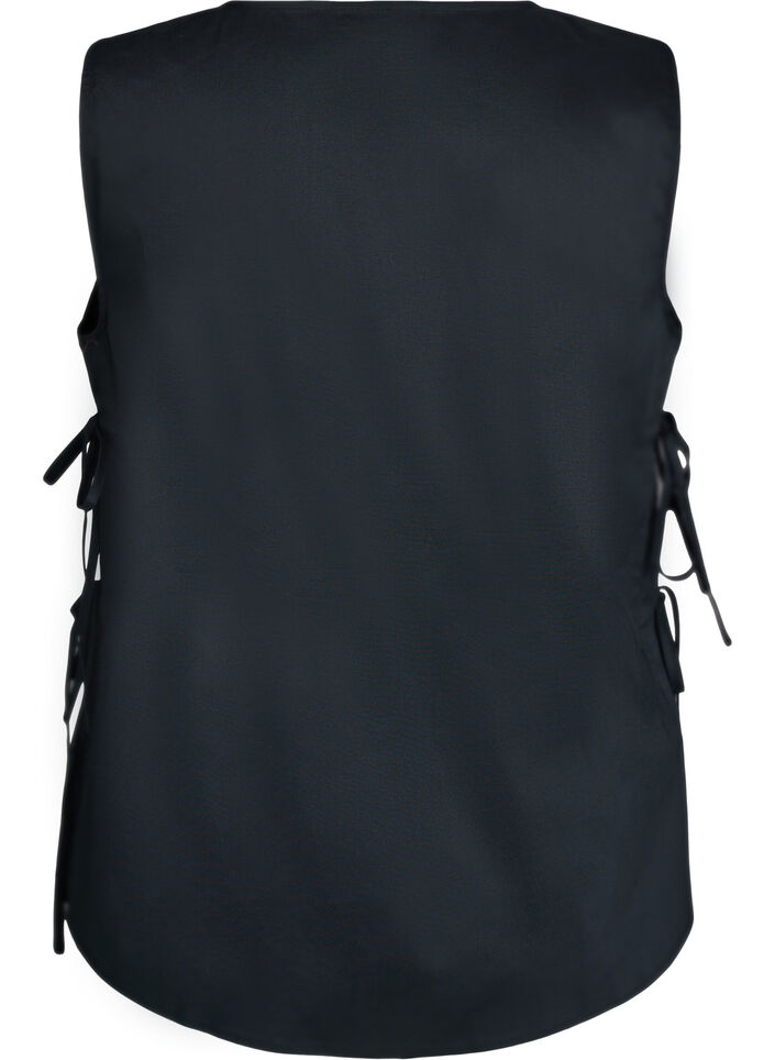 Sleeveless top with tie detail at the sides, Black, Packshot image number 1