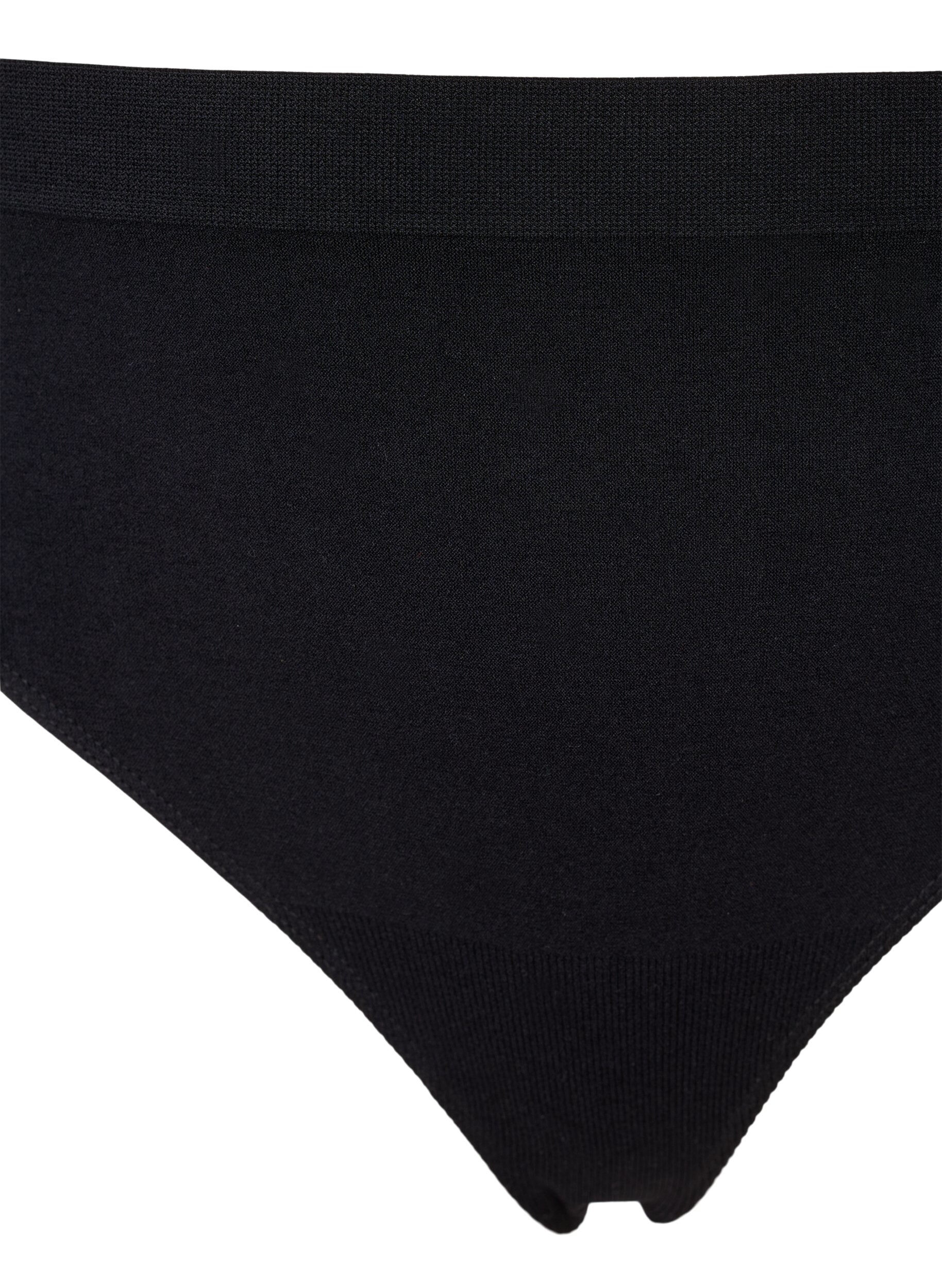Zizzifashion 2-pack basic thong with regular waist, Black, Packshot image number 2