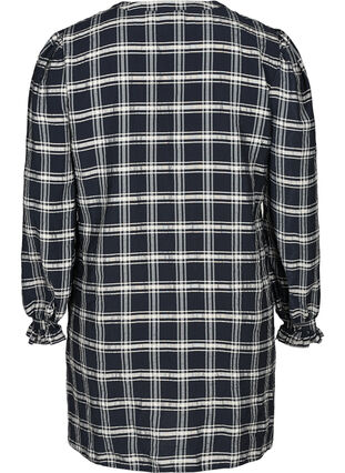 Long-sleeved tunic with a checked print, Navy Check, Packshot image number 1