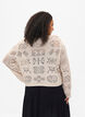 Knitted cardigan with drawstring, Pumice Stone, Model image number 1
