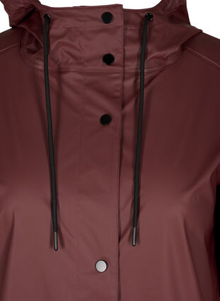 Rain jacket with hood and button fastening, Bitter Chocolate, Packshot image number 2