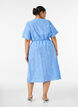 Cotton shirt dress with embroidered flowers, Light Blue, Model image number 1