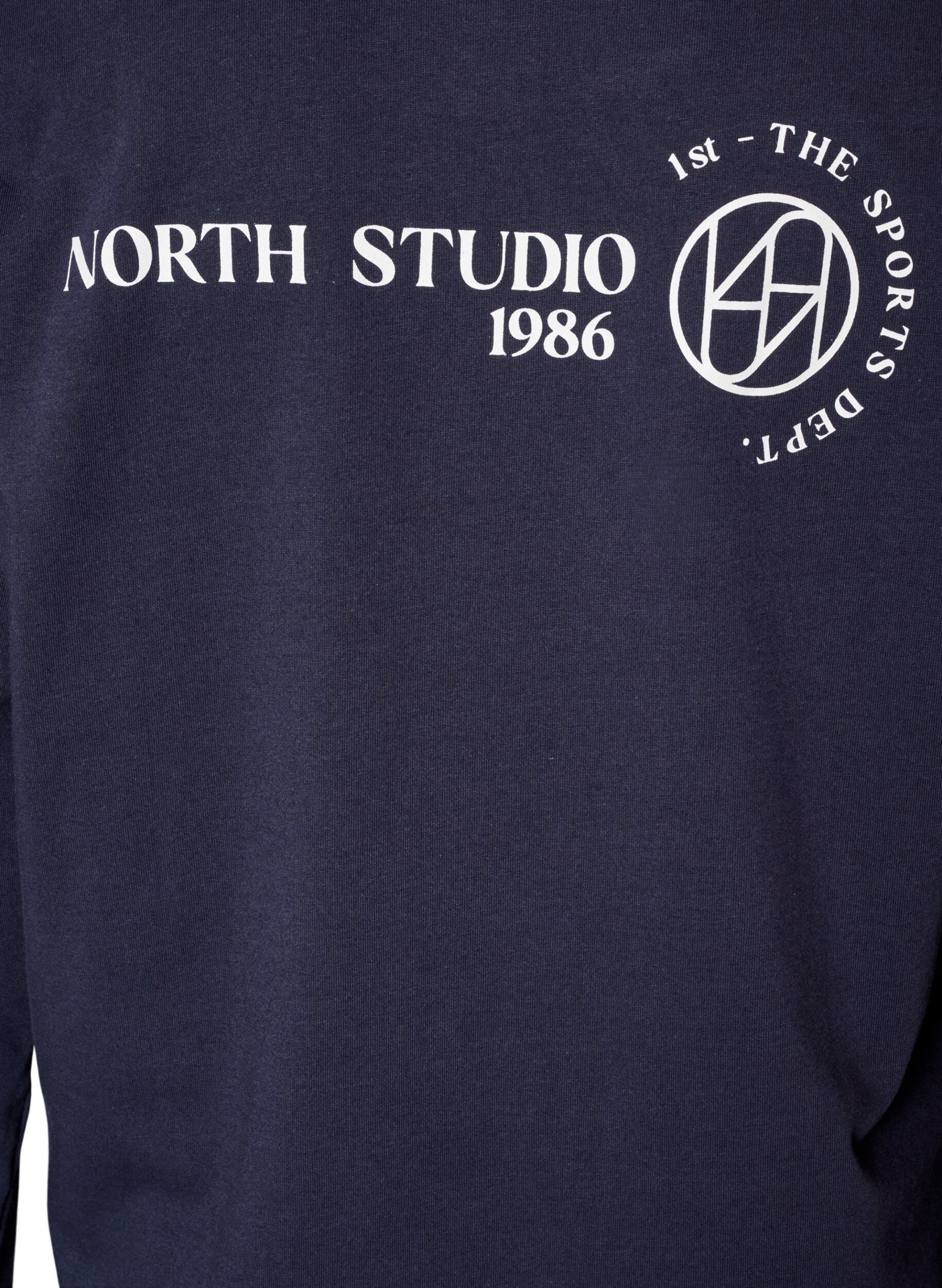 ZizzifashionLong-sleeved jersey blouse with text print, Blue, Packshot image number 4