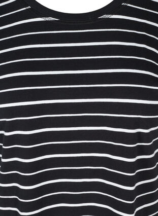 Striped t-shirt in cotton, Black/White Stripe, Packshot image number 2