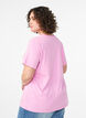 Basic cotton T-shirt with round neck, Pink, Model image number 2