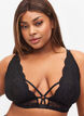 Lace bra with thong, Black, Model image number 2