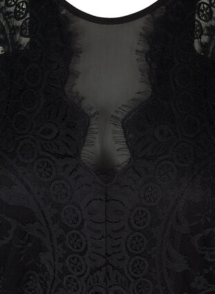 Sleeveless lace body, Black, Packshot image number 2