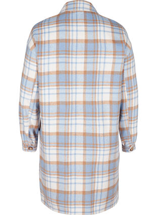 Long checked shirt jacket with chest pockets, Serenity Check, Packshot image number 1