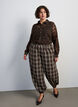Lace shirt with pearl buttons, Brown, Model image number 1