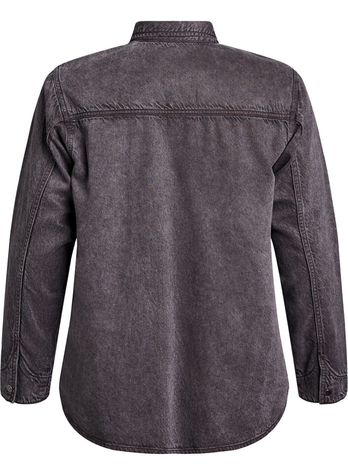 Denim shirt with chest pockets, Grey, Packshot image number 1