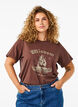 Organic cotton T-shirt with print, Brown, Model image number 0