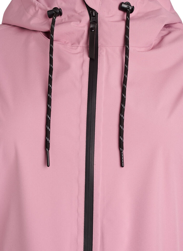 Rain jacket with pockets and a hood, Rose, Packshot