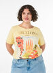 Cotton T-shirt with print, Yellow, Model image number 0