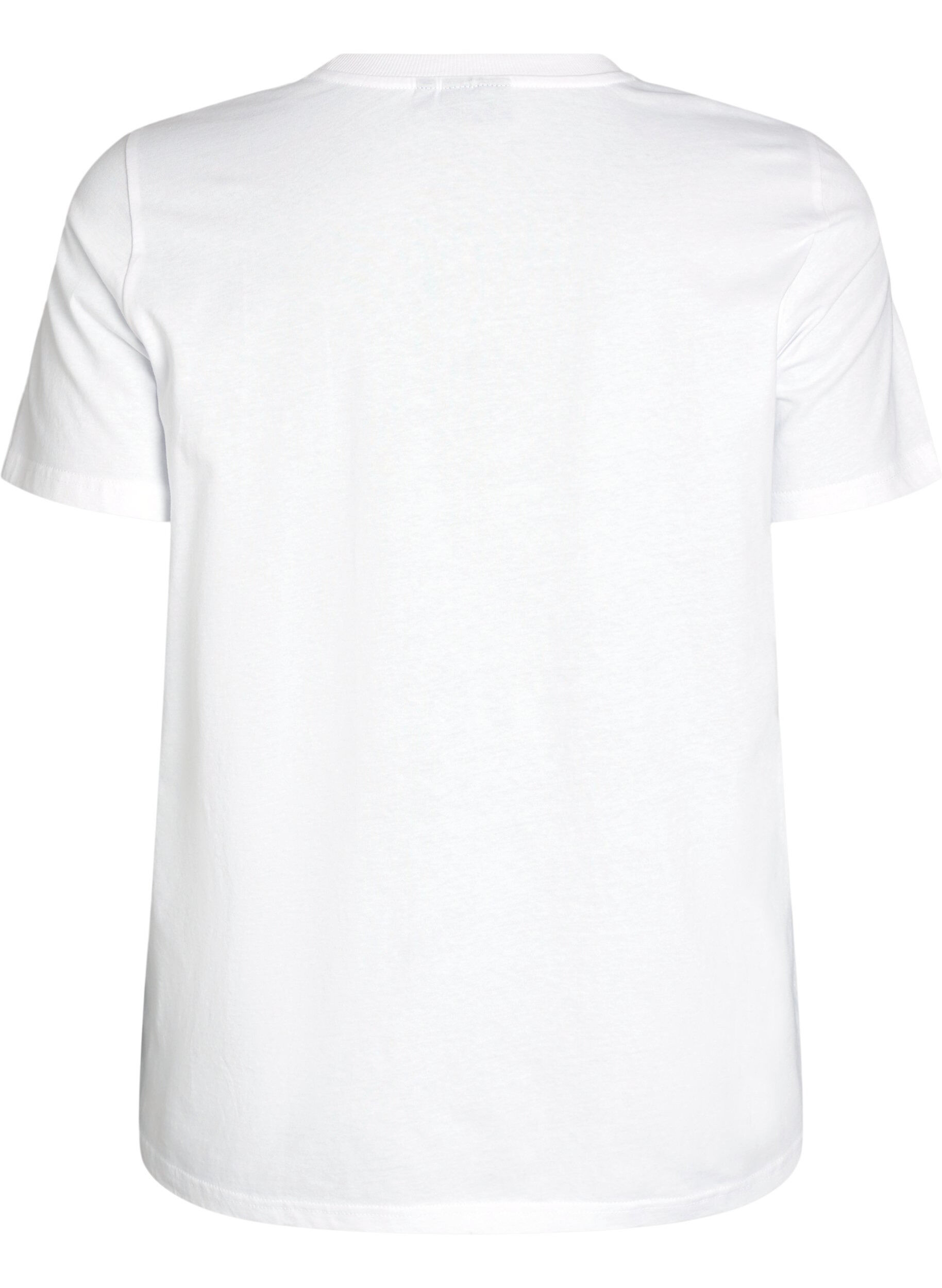 Zizzifashion Cotton T-shirt with front print, White, Packshot image number 1