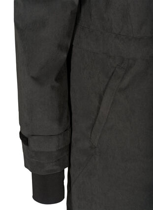 Waterproof jacket with a hood and adjustable waist, Black, Packshot image number 3
