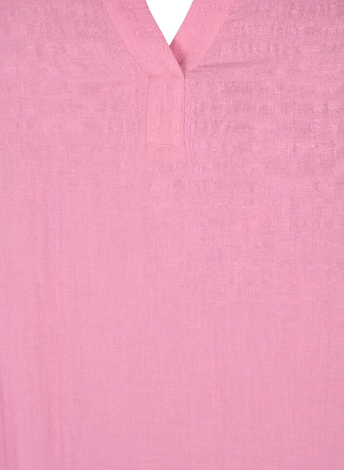 3/4 sleeve tunic in cotton, Rosebloom, Packshot image number 2