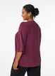 Shirt Blouse with V-Neck and 3/4 Sleeves, Dark Bordeaux, Model image number 2