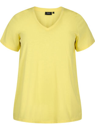 Short sleeve t-shirt with v-neckline, Illuminating, Packshot image number 0
