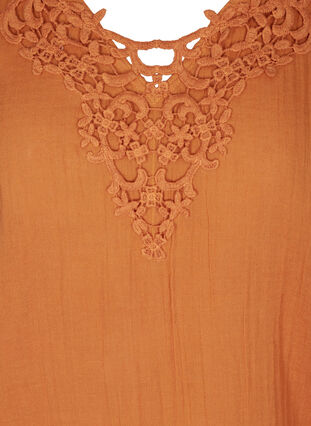Short-sleeved blouse with a v-neck and embroidery, MUSTARD AS SAMPLE, Packshot image number 2