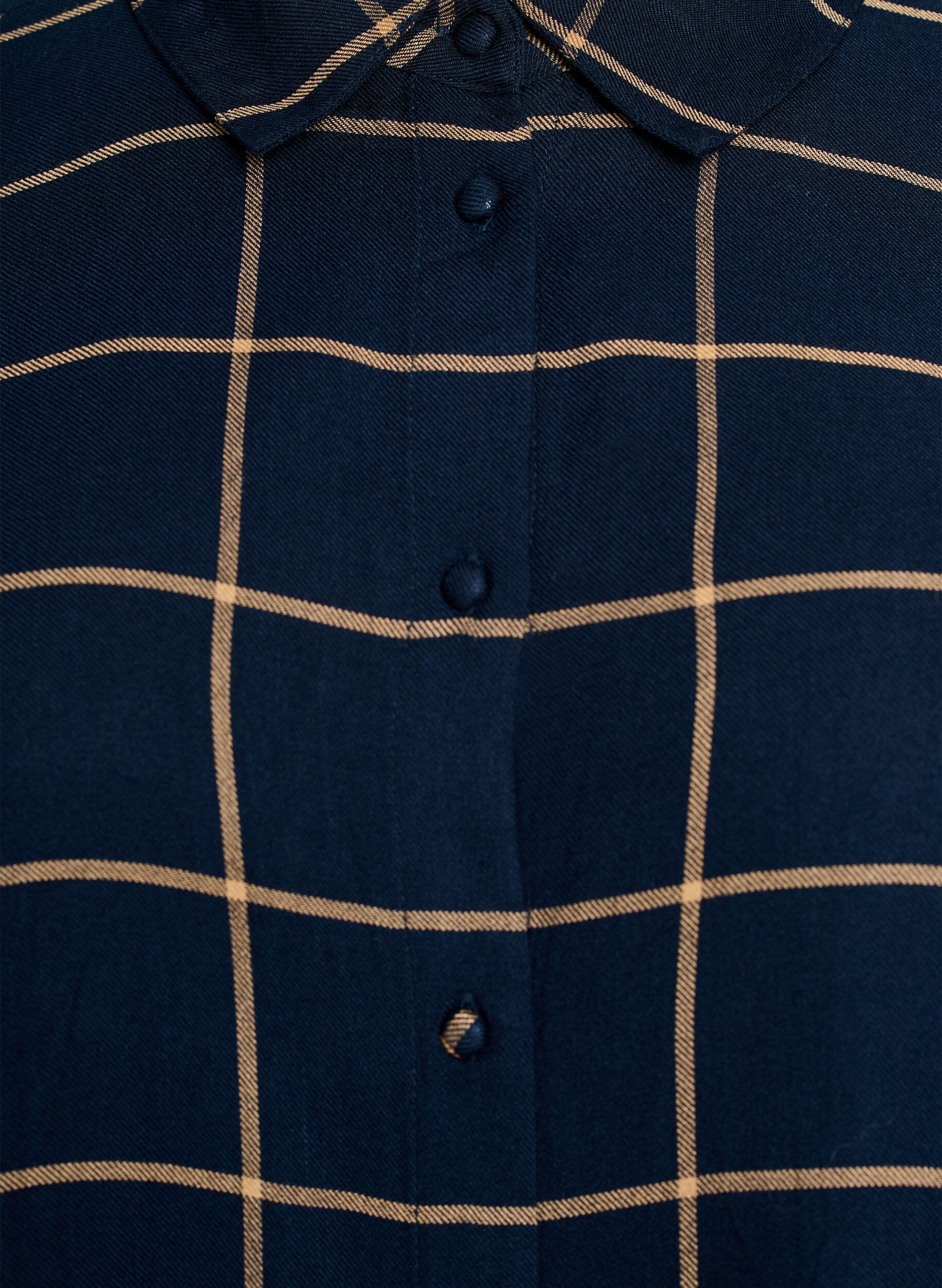 Zizzifashion Checked oversized cotton shirt, Blue, Packshot image number 2