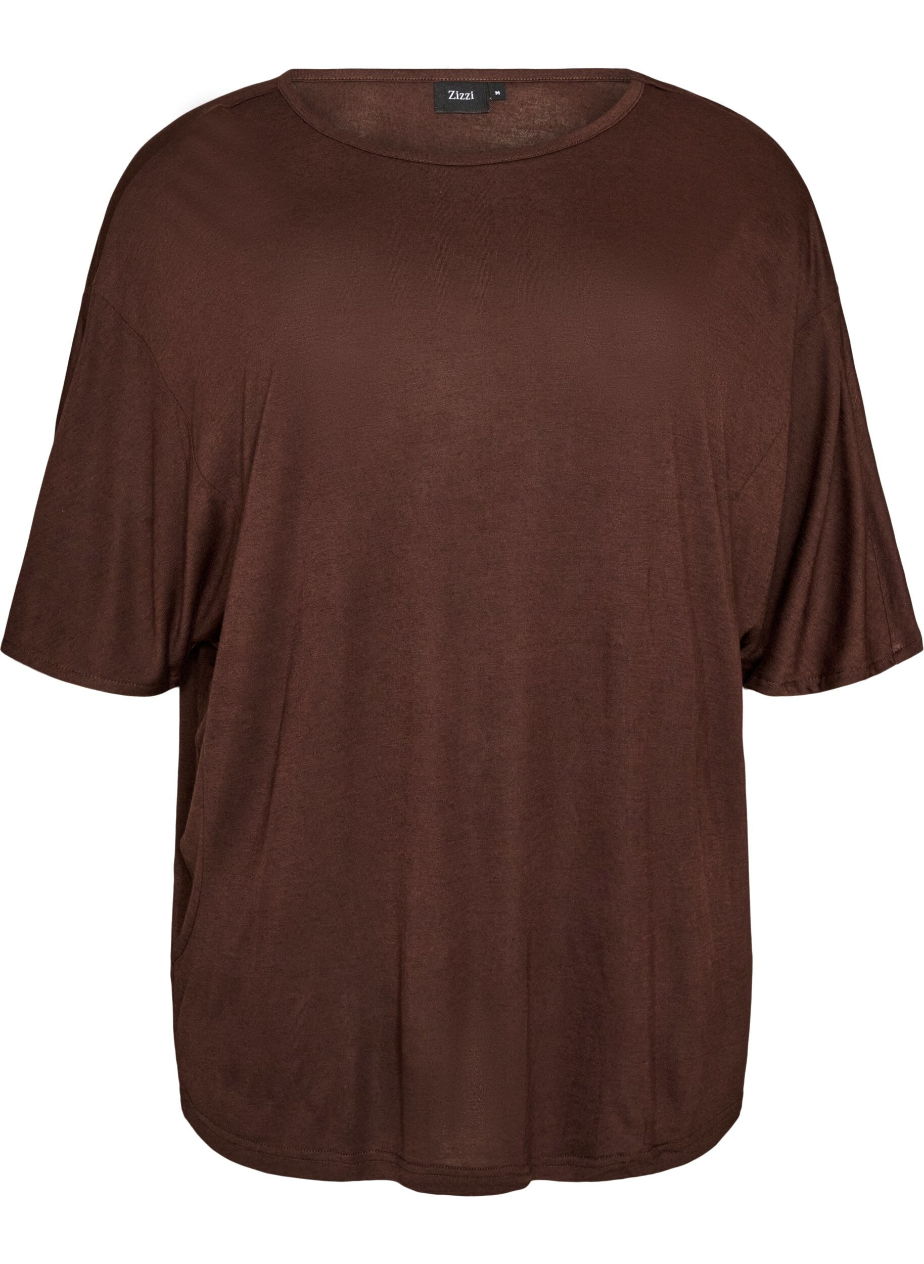 ZizzifashionLoose T-shirt in viscose jersey, Brown, Packshot image number 0