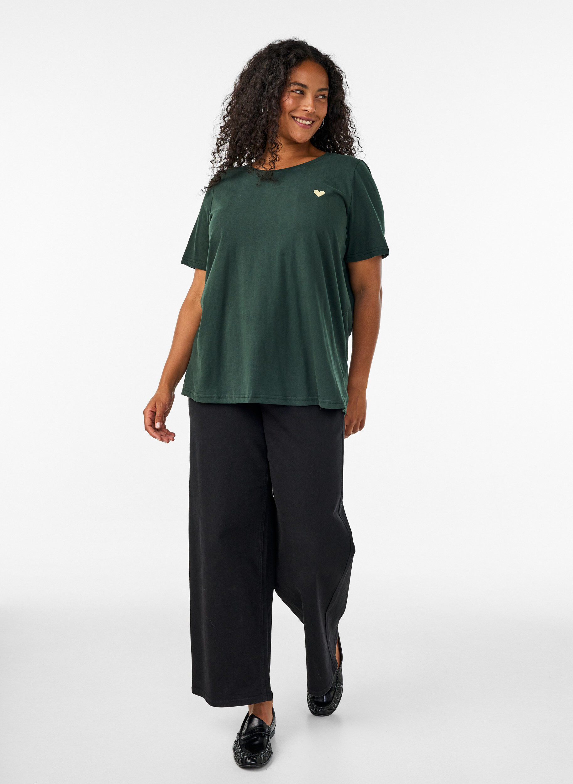 ZizzifashionT-shirt with motif, Green, Model image number 1