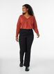 Long-sleeved t-shirt with V-neck and buttons, Brown, Model image number 1