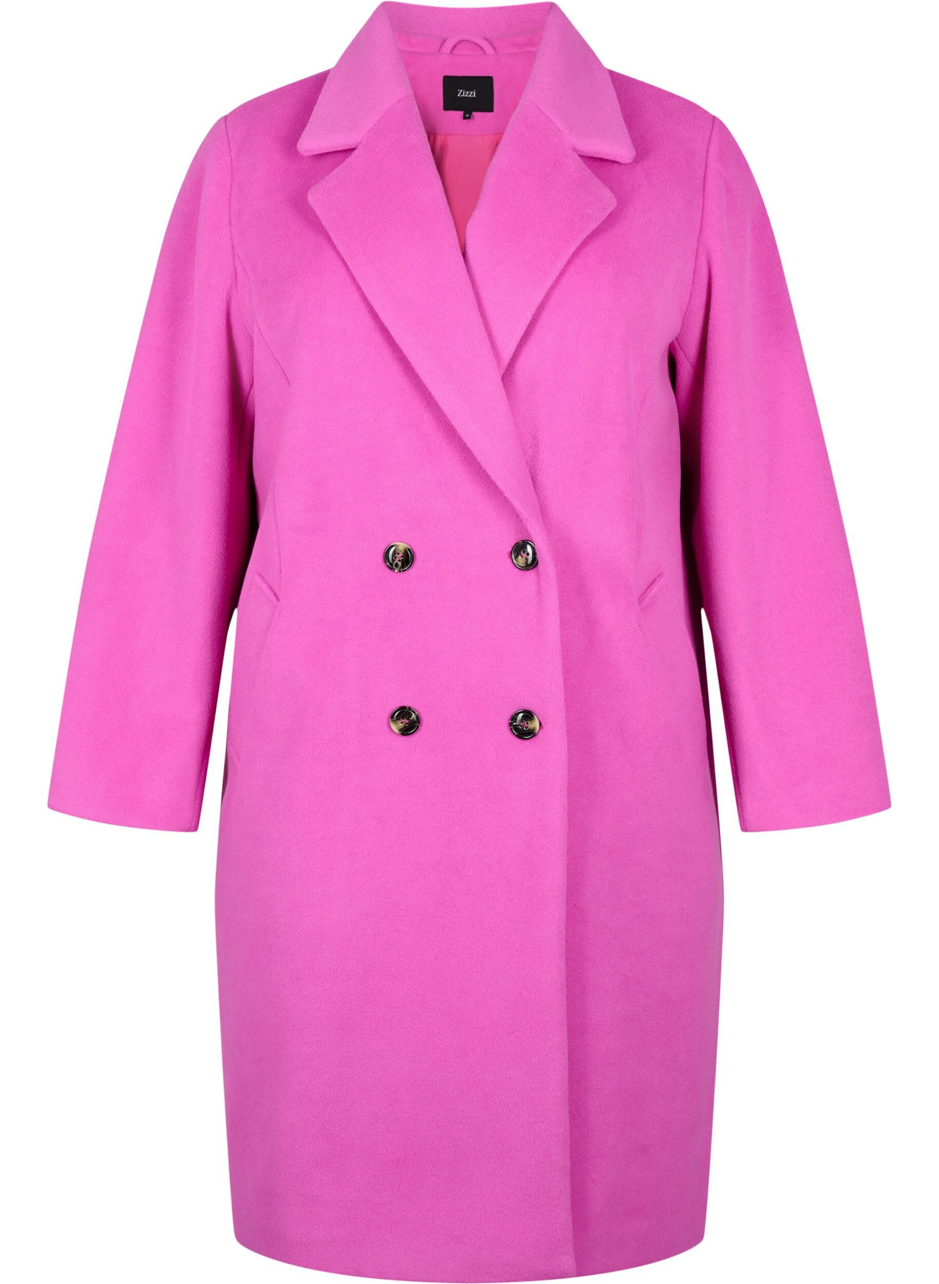 Zizzifashion Coat with double-breasted button closure, Purple Orchid, Packshot image number 0