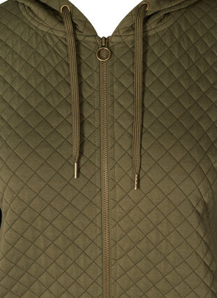 Sweater cardigan with a hood a zip, Ivy Green, Packshot image number 2