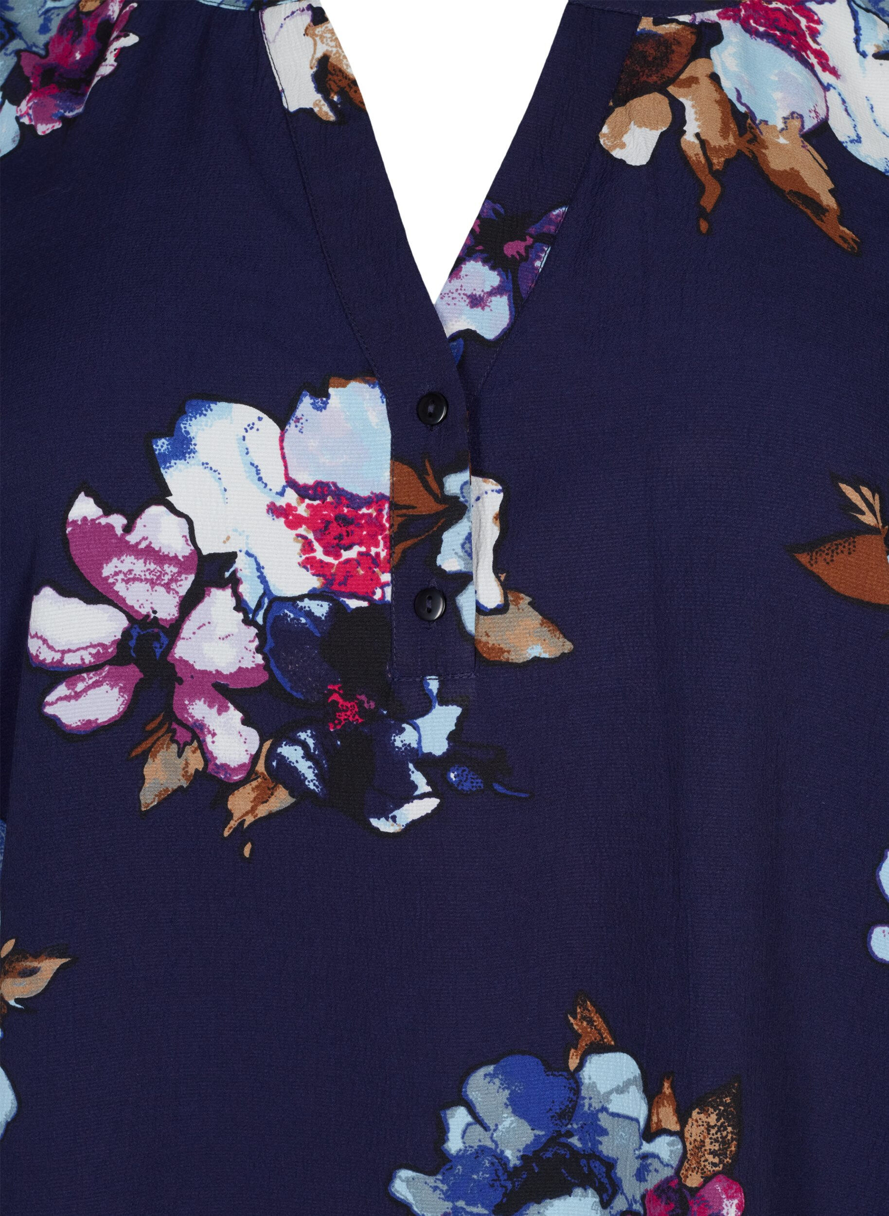 Zizzifashion FLASH - Long sleeve blouse with print, Big Blue Flower, Packshot image number 2
