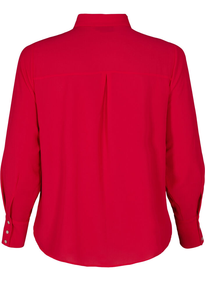 Solid coloured shirt with pearls, Red, Packshot image number 1