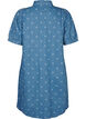 Short-sleeved denim dress with heart print, L. Blue D. w. Heart, Packshot image number 1