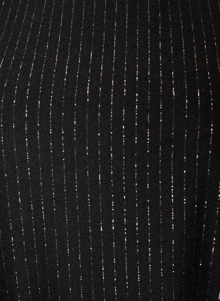 Peplum blouse with glitter stripes, Black, Packshot image number 2