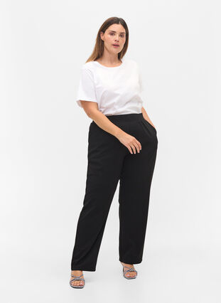 Basics cotton t-shirt 2-pack, Black/B White, Model image number 2