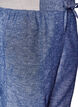 Cotton and linen Capri trousers with an elasticated waist and tie-string, Blue, Packshot image number 2