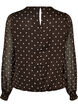 Dotted chiffon blouse with sheer sleeves, Brown, Packshot image number 1