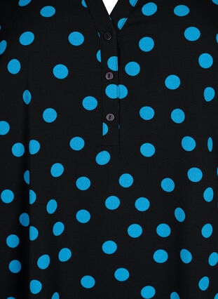 Tunic with dots and 3/4 sleeves, Black Blue Dot, Packshot image number 2