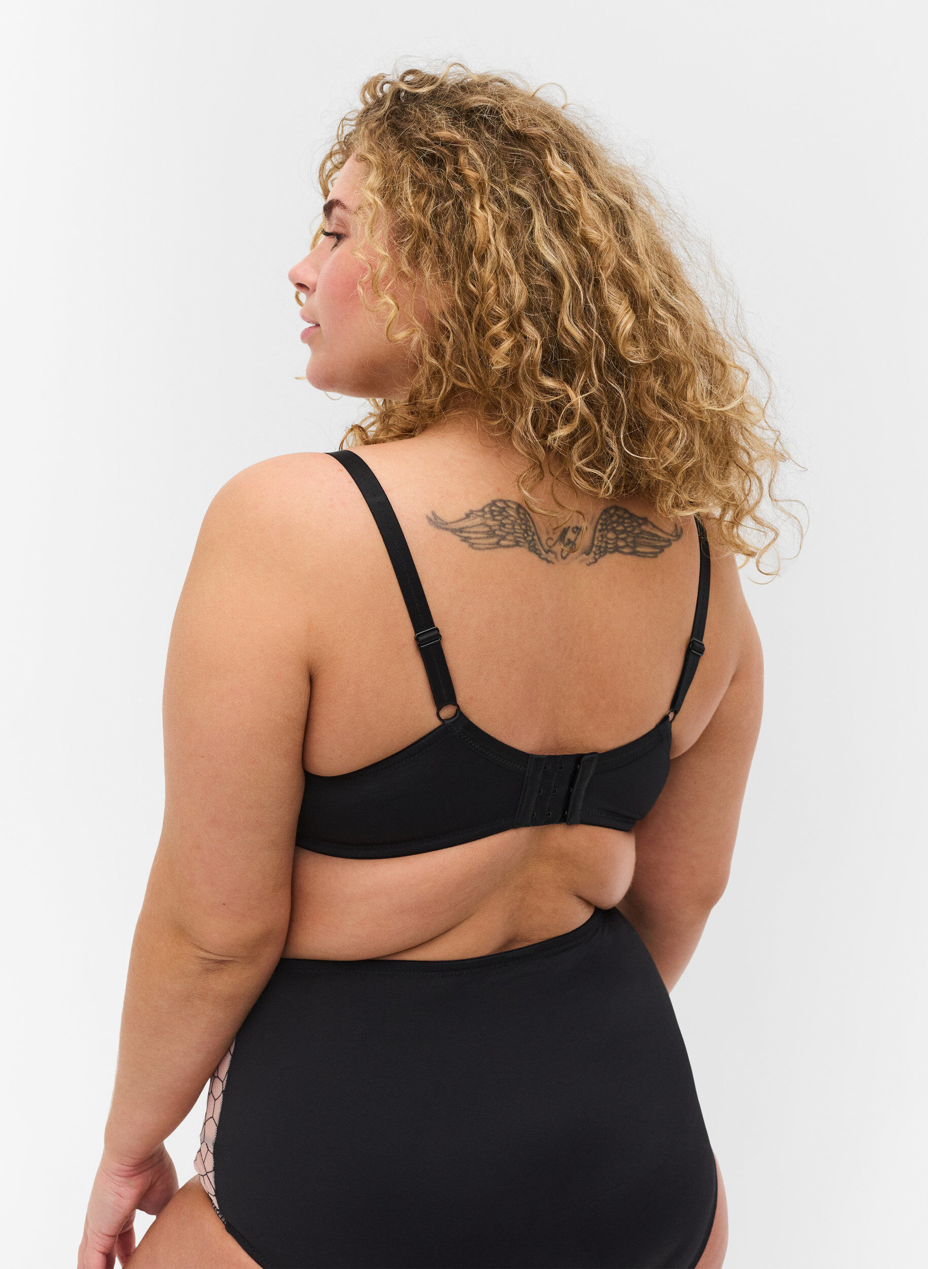 Zizzifashion Patterned underwire bra, Black, Model image number 1