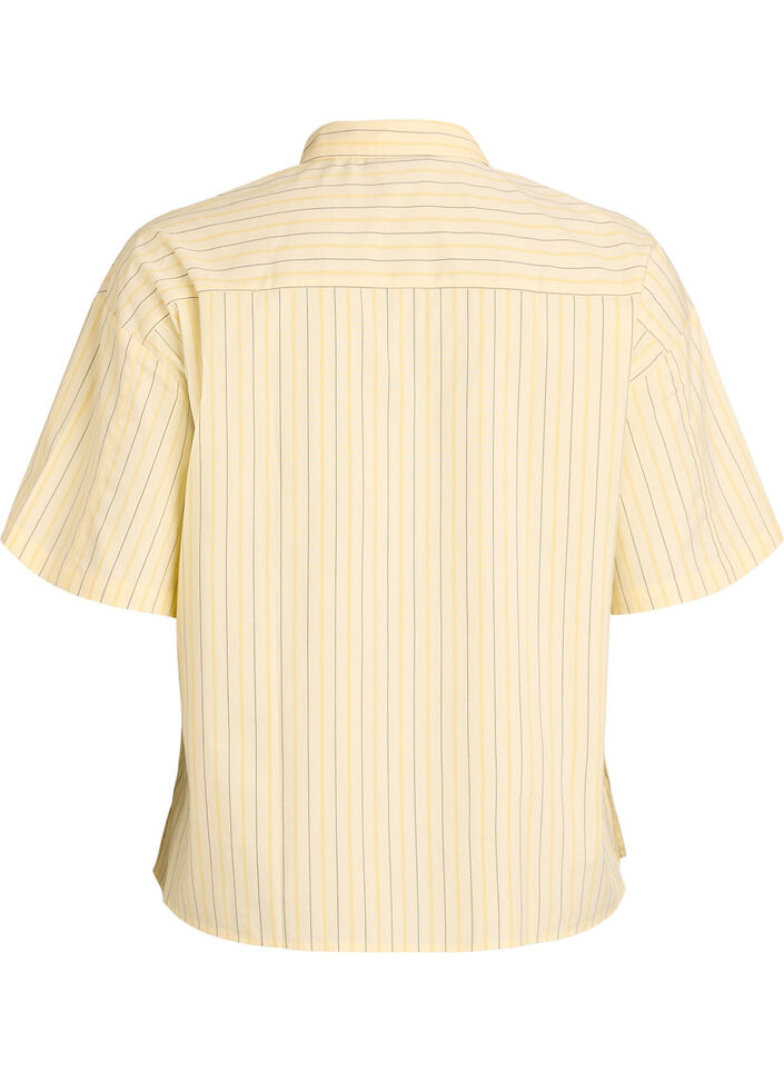 Striped blouse in a loose fit, Yellow, Packshot image number 1