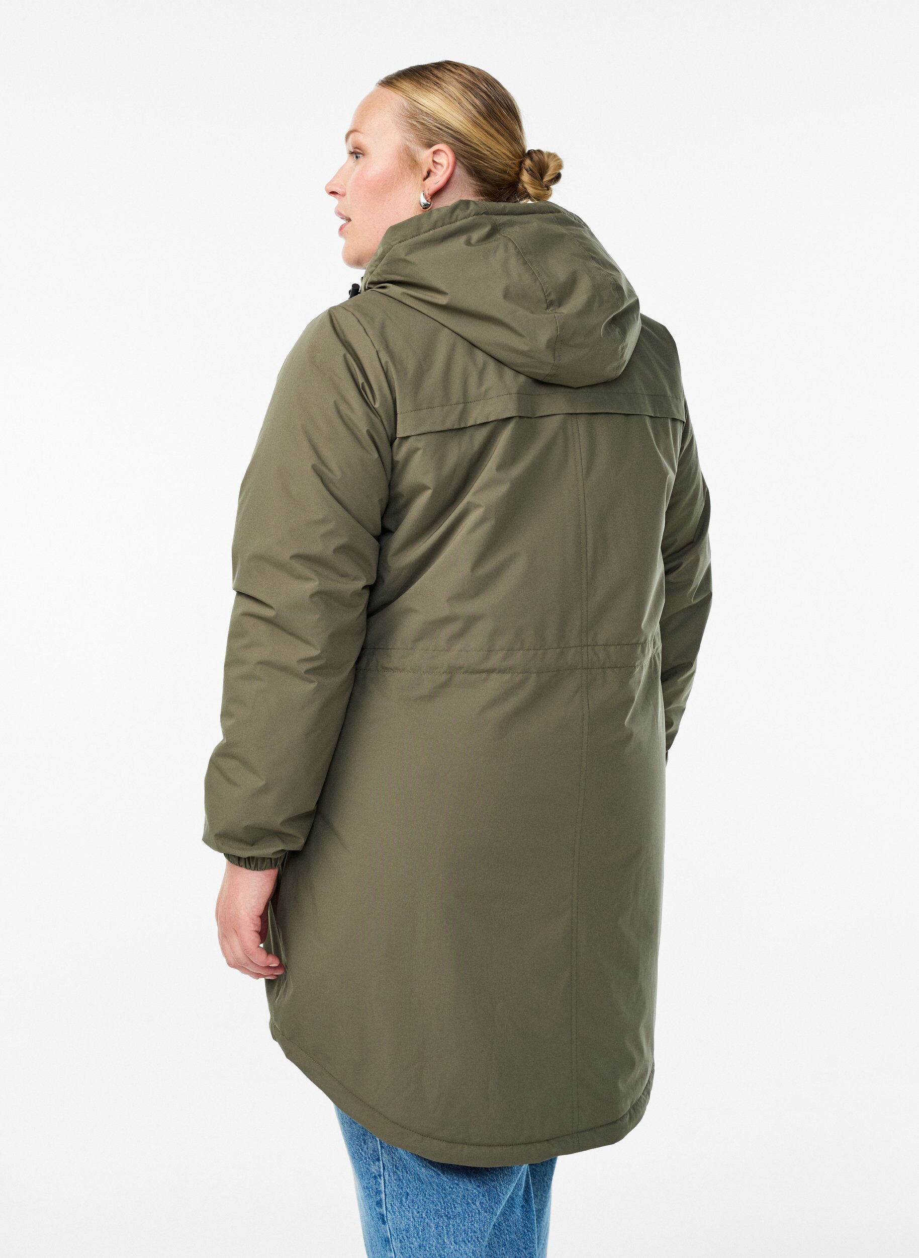 ZizzifashionLightweight padded parka with a hood, Green, Model image number 2