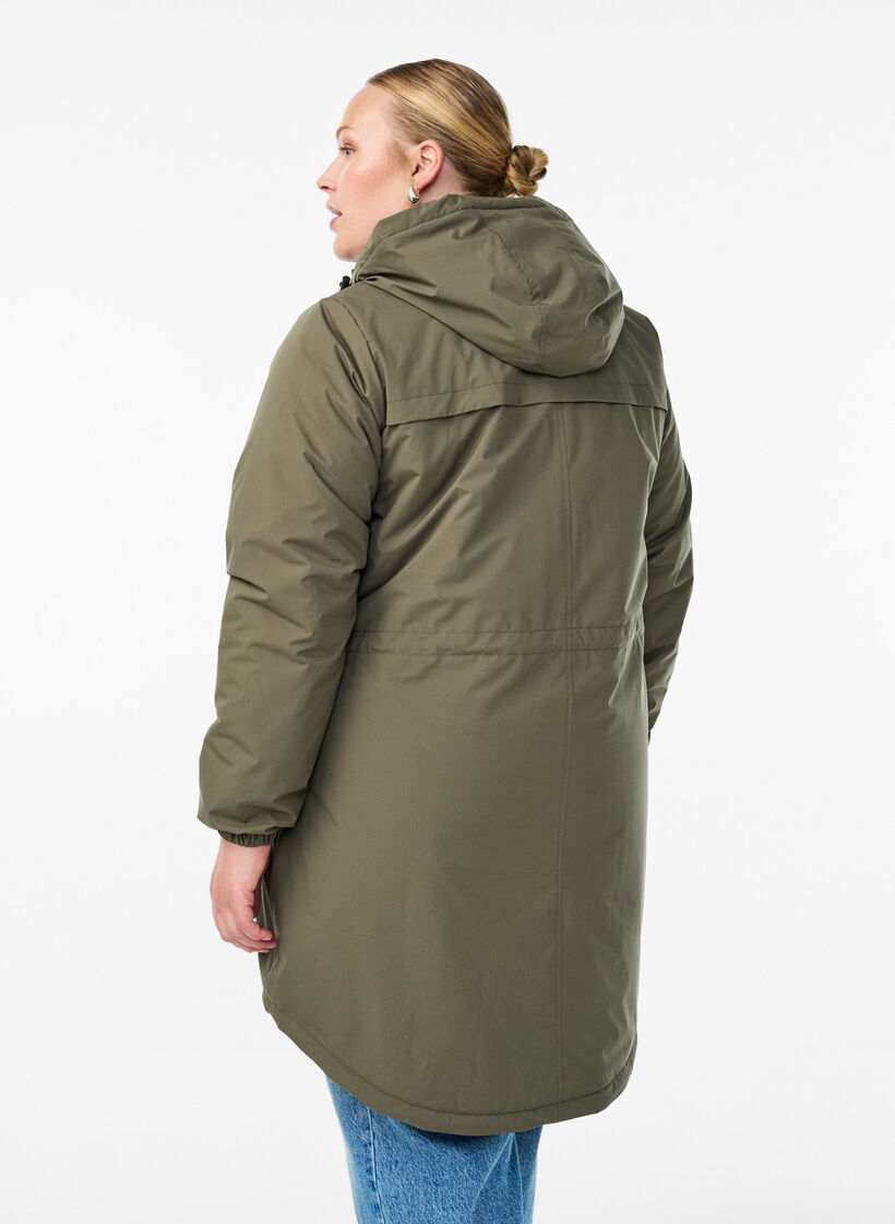 Lightweight padded parka with a hood, Green, Model image number 2
