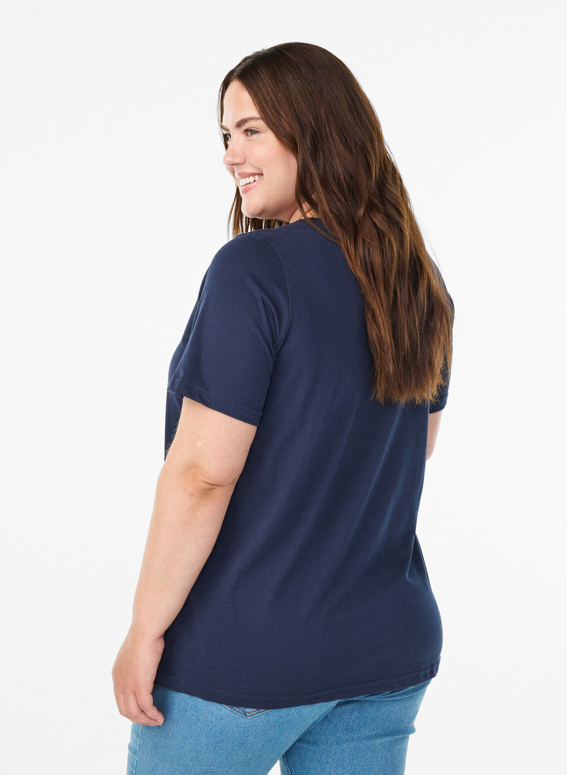 Zizzifashion T-shirt with motif, Blue, Model image number 2