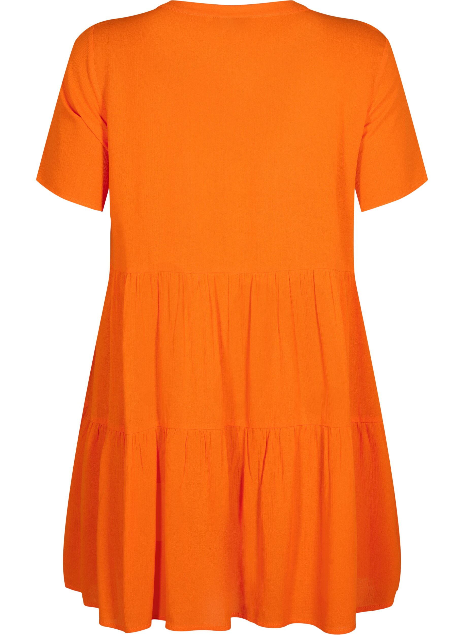 Zizzifashion Short-sleeved viscose dress with A-line cut, Exuberance, Packshot image number 1