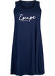 Sleeveless cotton dress with a-shape, Navy B. W. Escape, Packshot image number 0