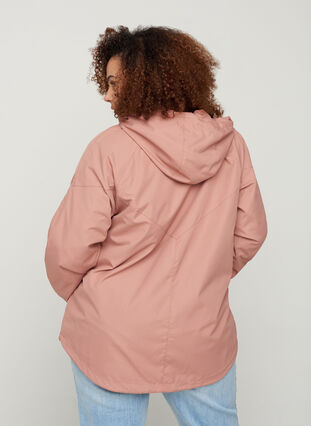 Short jacket with a zip and hood, Burlwood, Model image number 1