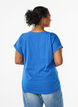 Short sleeve cotton blend T-shirt, Blue, Model image number 2