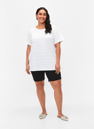 Short-sleeved cotton t-shirt, Bright White, Model image number 2