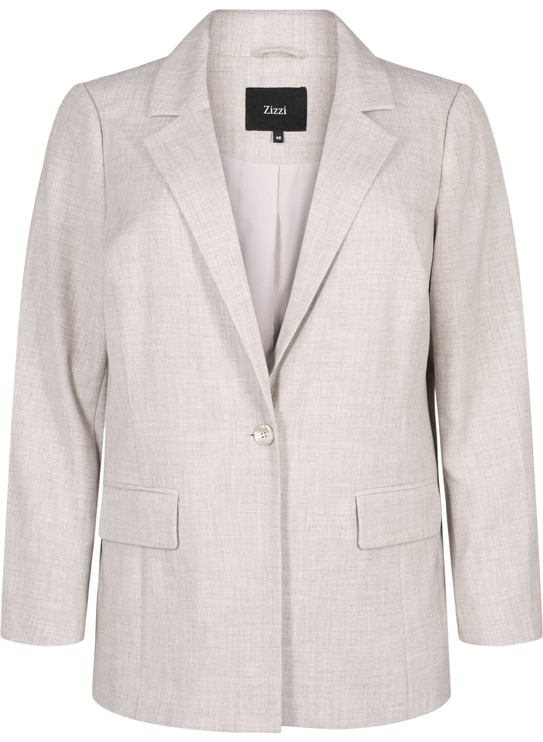 Zizzifashion Melange blazer with button closure, String, Packshot image number 0